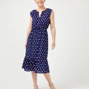 J. CREW size XXL Flutter Sleeve Floral Print Midi Dress